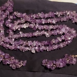 Amethyst Gemstone Chip Necklace
